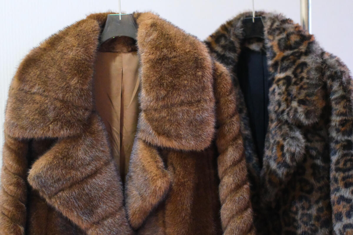 Faux Fur Collection Vintage-inspired faux fur coat in camel brown