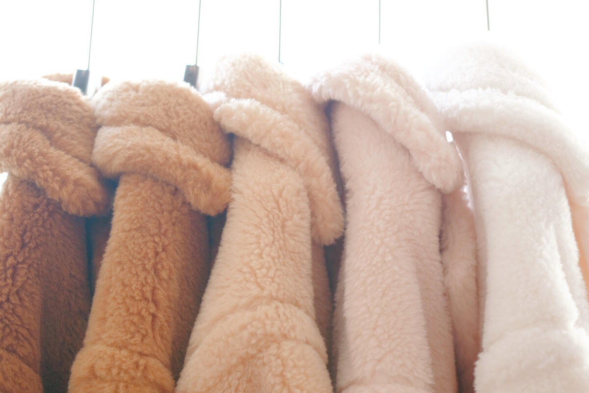 Alpaca-Wool Teddy Collection Fawnlore teddy coats in five shades — cream, ivory, beige and camel